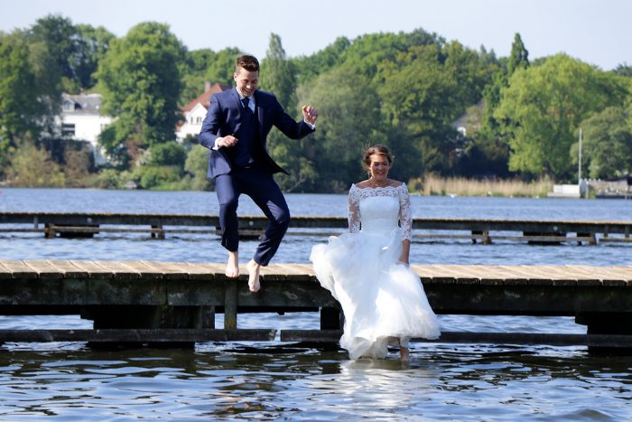 After Wedding Shooting im Wasser Lübeck