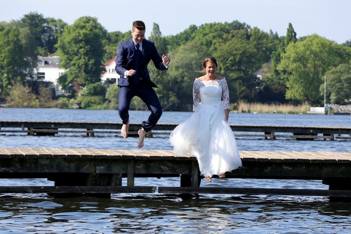 Hochzeitsshooting im Wasser